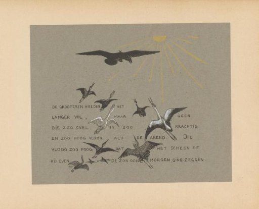 Birds flying towards the sun