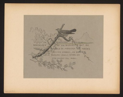 Text Page with a Cuckoo on a Branch