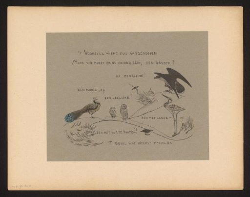 Text page featuring, among others, a peacock, owls, heron, and bird of prey