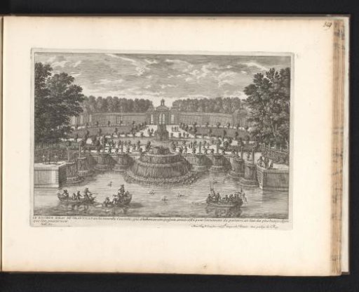 View of a pond with fountains at Chantilly