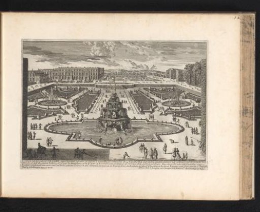 View of fountains in the gardens of Versailles