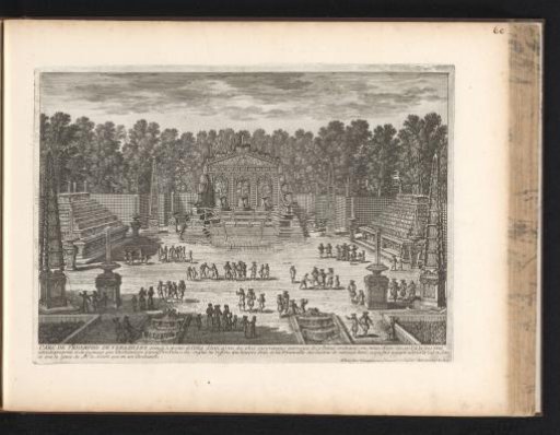 View of the Arc de Triomphe in the gardens of Versailles