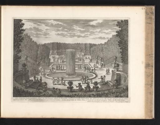 View of the three fountains of Versailles