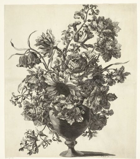 Vase with sunflower and other flowers
