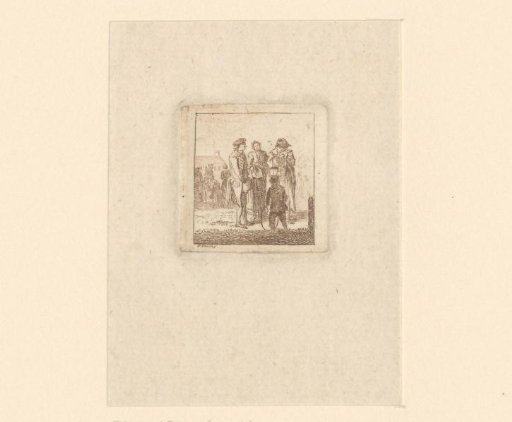 Men, woman and a boy with a hoop