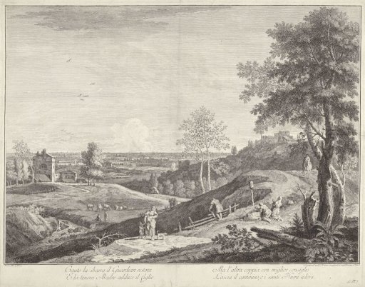 Landscape with shepherds and pilgrims