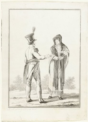 Officer and lady with a rose in her hand