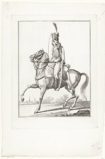 Hussar on horseback with a sabre