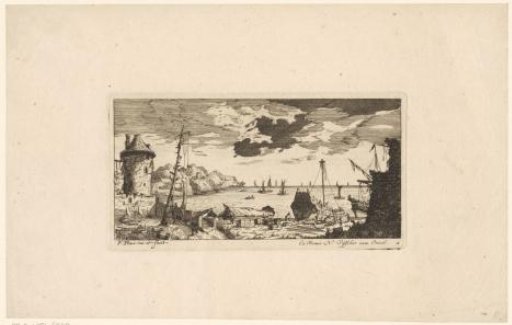 Harbour view with work on a ship