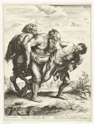 Satyrs supporting a drunken Silenus