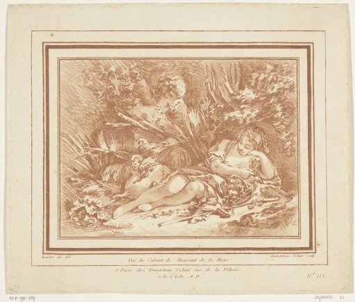 Reclining Shepherdess with Sheep and Shepherd with a Flute