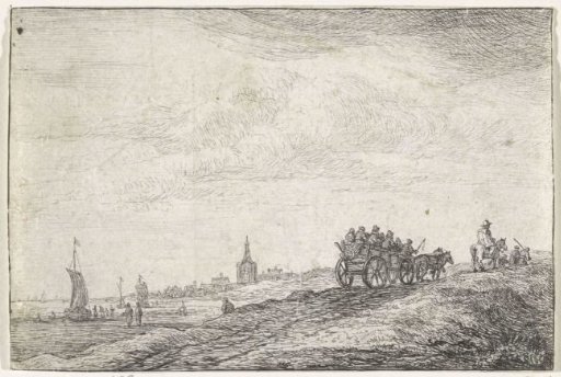 Coastline with horse and cart