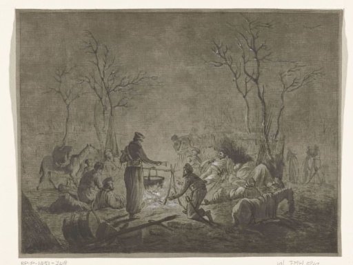 Bivouac of Cossacks by Fire during the French Occupation in Amsterdam in 1813