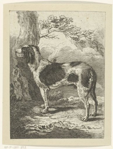 Standing Dog by a Tree