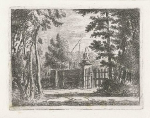 Gate of an estate with lion statue on a column