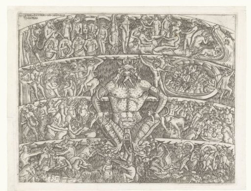 Hell with Satan and punishment of sinners by demons