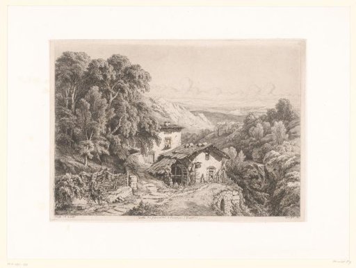 Mountain landscape with an old mill