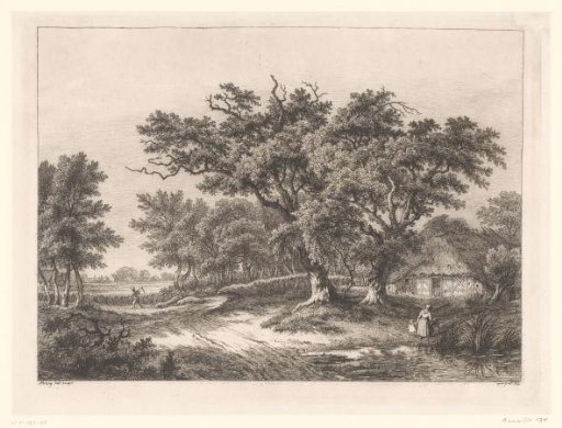 Landscape with a farmhouse and family