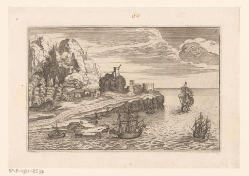 Coastal Landscape with Towers and Ships