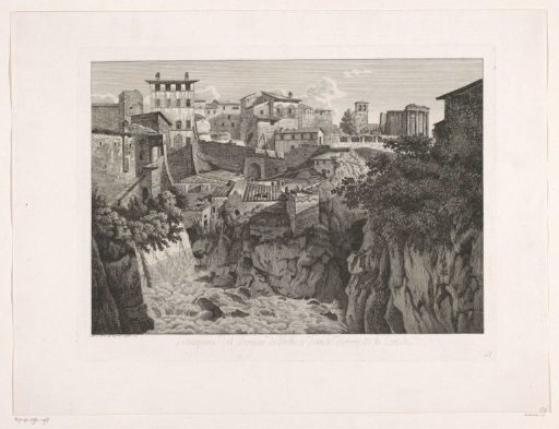 View of Tivoli, with the Temple of Vesta in the distance