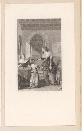 Hugo Grotius with his wife Maria van Reigersberch and daughter Cornelia at Loevestein, 1621