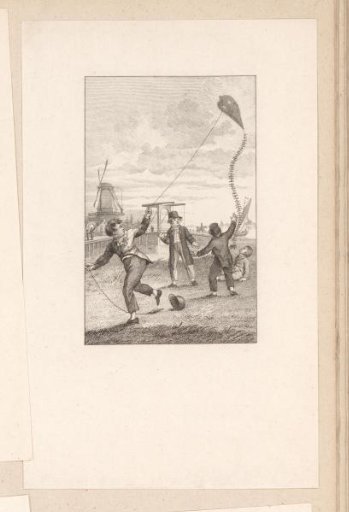 Boy flying a kite