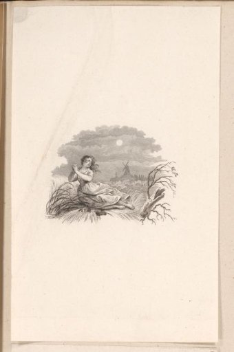 Supplicating woman by night