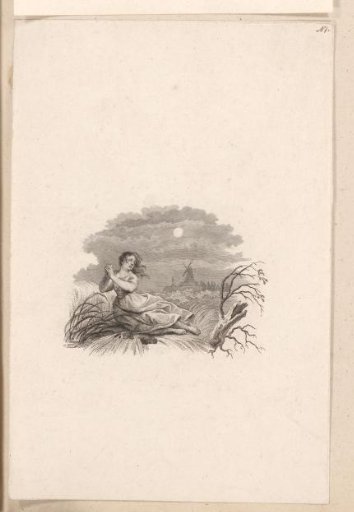 Supplicating woman by night