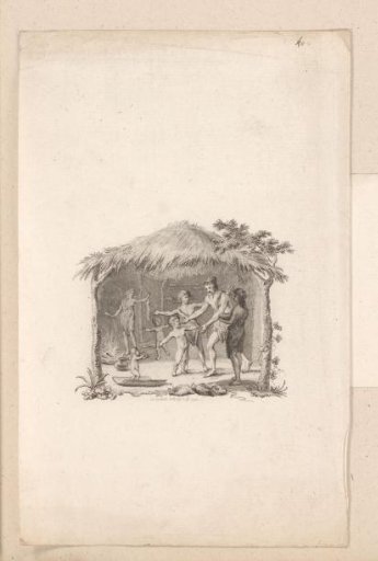 Batavians in a grass hut