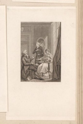 Merry young husbands in conversation with a man