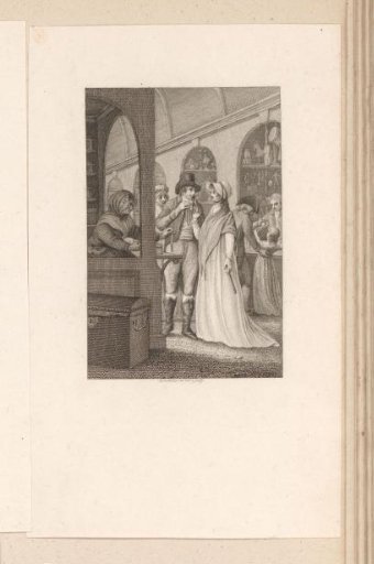 Young man offers a pearl necklace to his beloved