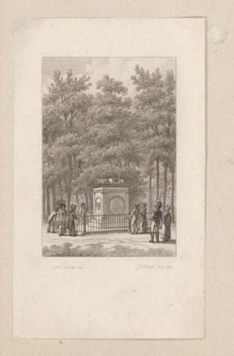 Memorial stone for Coster on the 400th anniversary of the invention of book printing, 1823