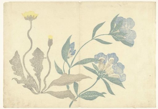 Dandelions and Blue Flowers