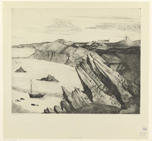 Breton coastal landscape with cliffs