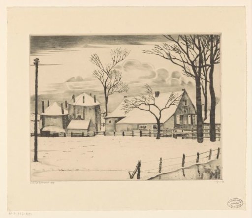 Farmhouse in the snow