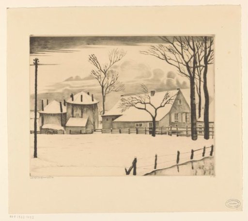 Farmhouse in the snow
