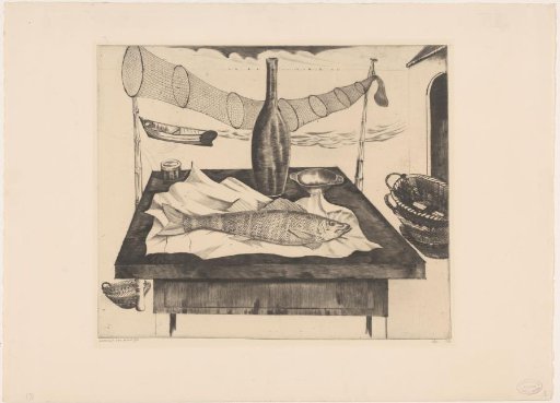 Still Life with Fish, Bottle and Fishing Net