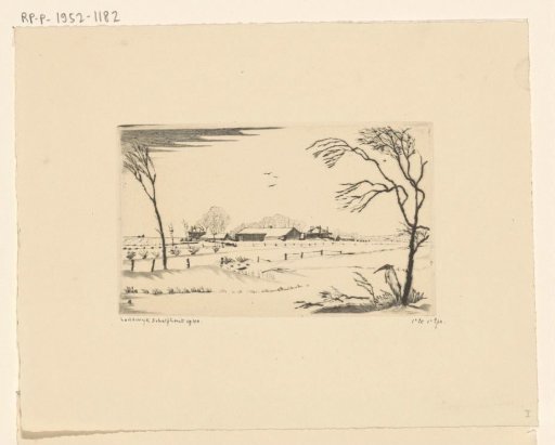 Heron in a Winter Landscape