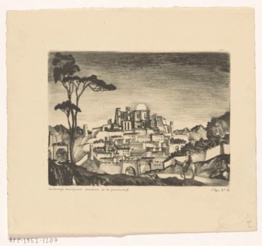 Town with City Walls on a Hill in Provence