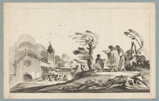 Landscape with a funeral procession