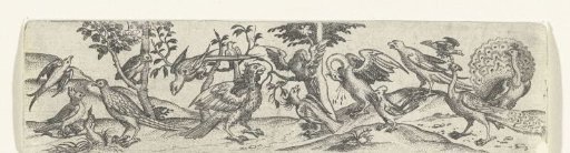 Frieze with Birds, Including Peacock and Pelican