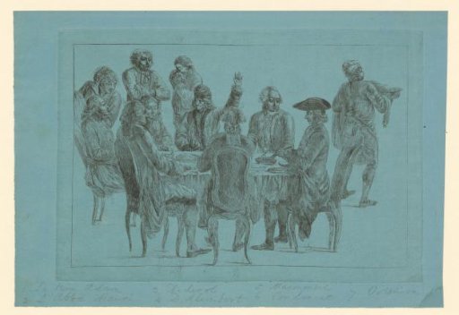 Voltaire with philosophers at supper