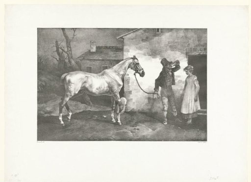 Man with a horse at an inn