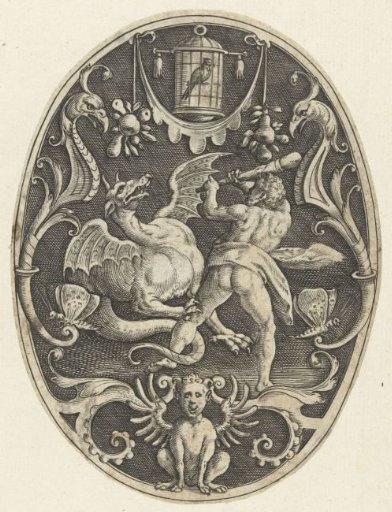Flat decoration: Hercules kills the dragon Ladon