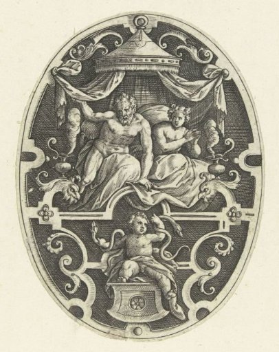 Flat decoration: Hercules strangles the two snakes in his cradle