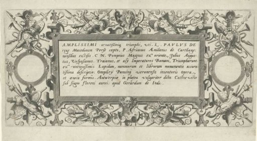 Title page for a series of Roman triumphs