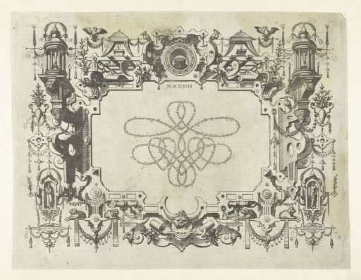 Cartouche with text in the shape of hearts