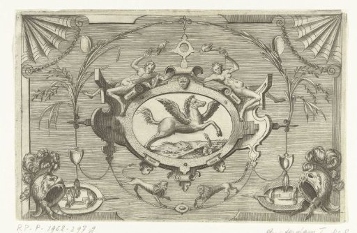 Cartouche with a winged horse