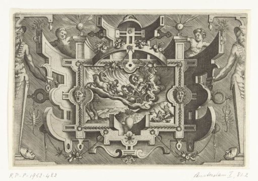 Cartouche with a depiction of the Rape of Proserpina