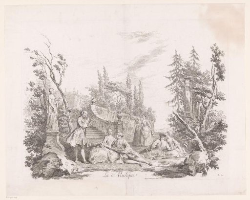 Musicians in a landscape